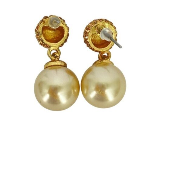 2 Pairs Of Statement Faux Pearl Sparkly Earrings - Picture 4 of 7